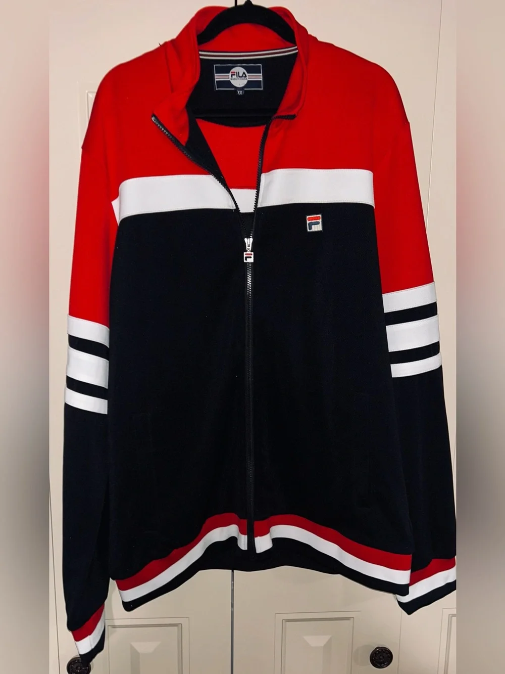 Men’s  Fila Red, Black & White Zip-Front Athletic Jacket size 2X